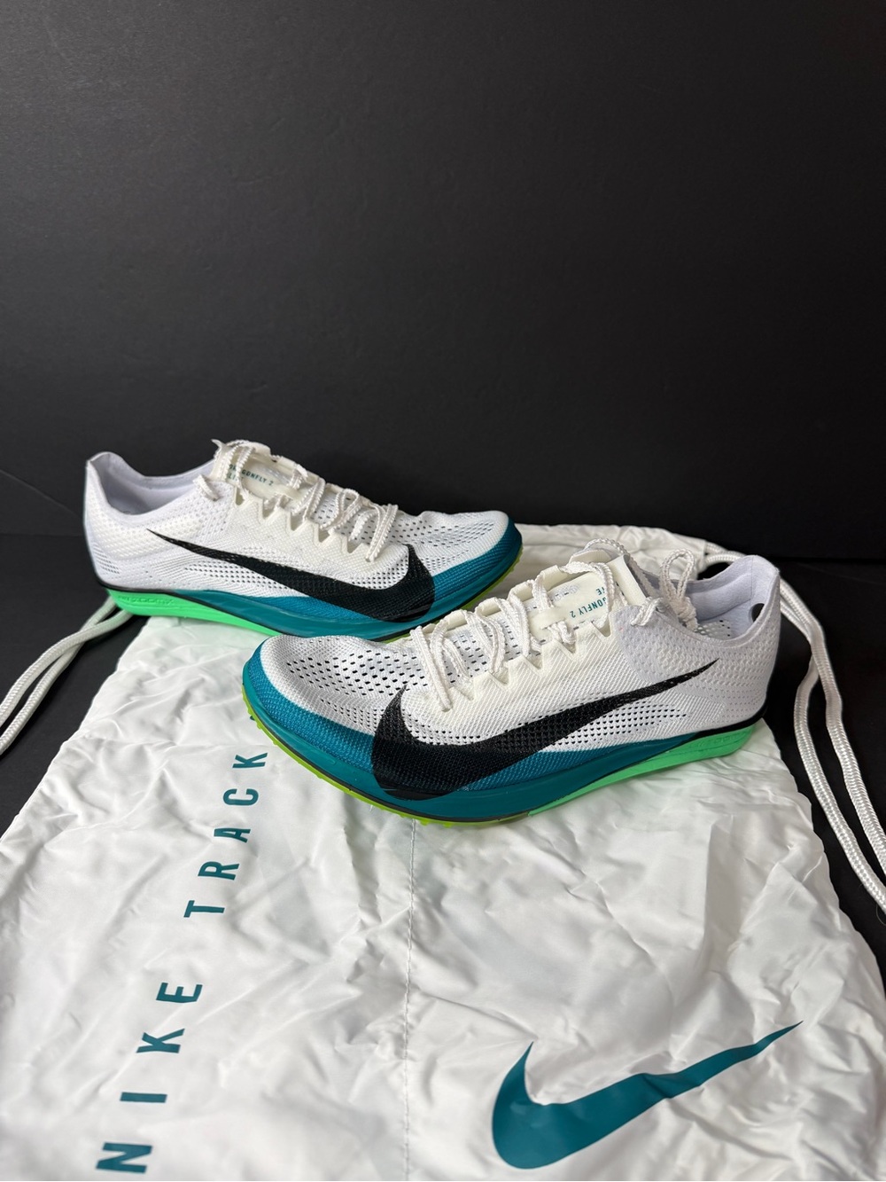 Men’s Size 6.5 - Nike ZoomX Dragonfly 2 Elite White Bright Spruce FZ9315-102